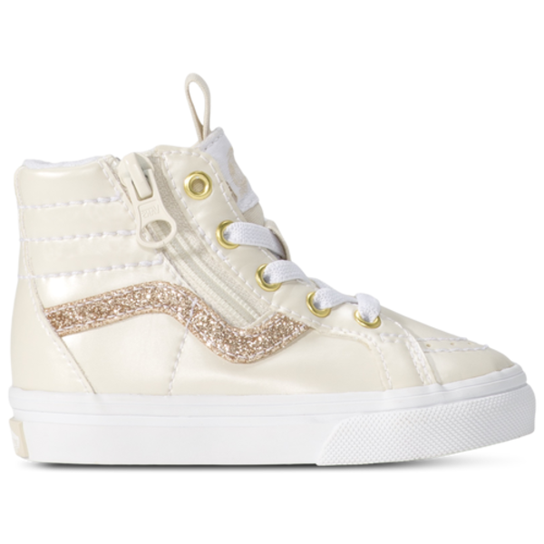 Vans Girls' SK8 Hi Dazzled Toddler Shoe, Size 8 - Turtledove/White