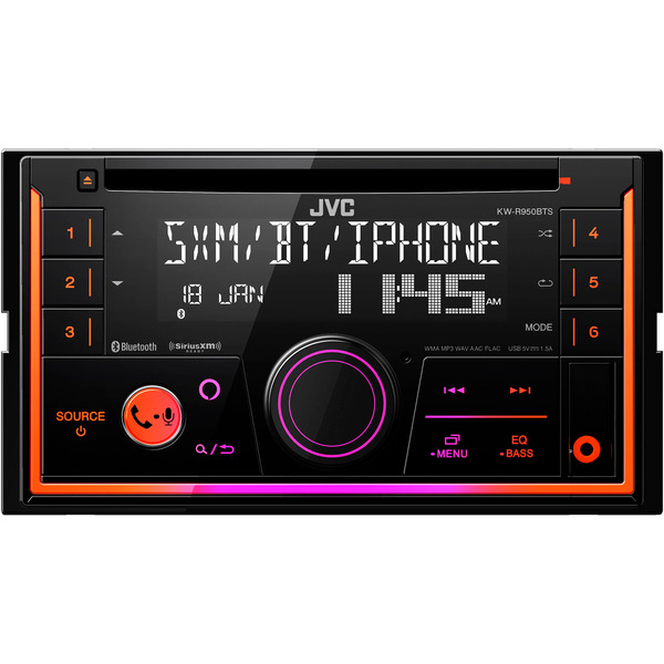 JVC Bluetooth CD & DM Receiver With Voice Assistant Built In & Satellite Radio Ready - Black