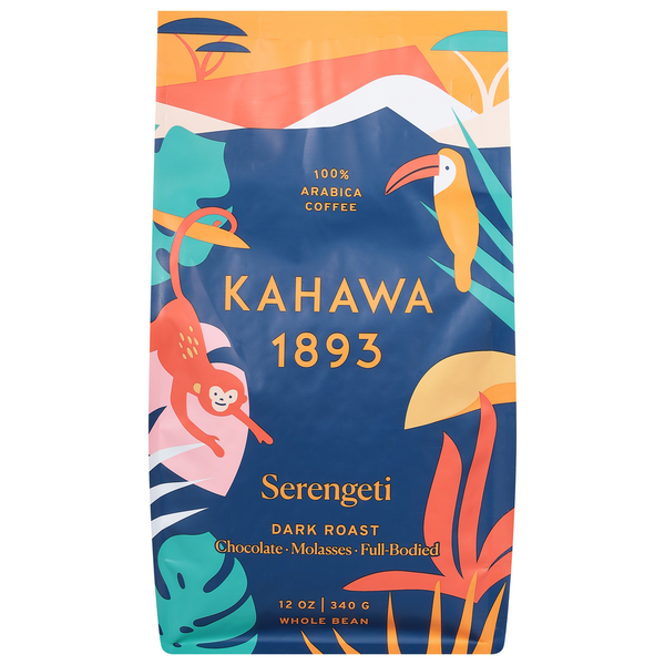 Kahawa 1893 Coffee, Whole Bean, Dark Roast, Serengeti Same-Day