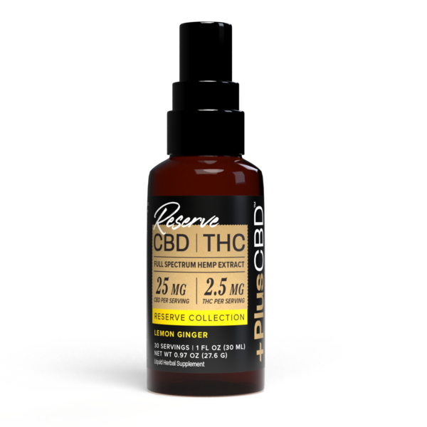 PlusCBD Reserve Liquid, 750mg CBD/ 75mg THC, Lemon Ginger Same-Day