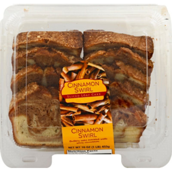 CSM Bakery Loaf Cake, Cinnamon Swirl, Sliced