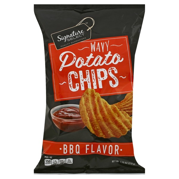 Signature Select Bbq Flavored Wavy Potato Chips (7.75 oz) from Safeway