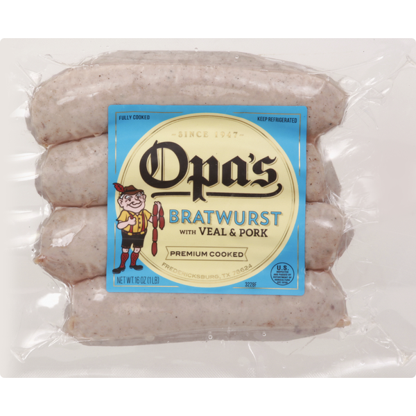 Opas Bratwurst, with Veal & Pork (16 oz) Instacart