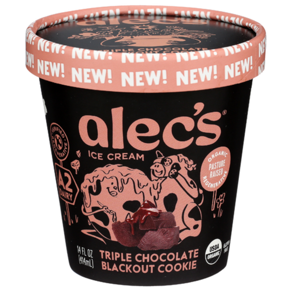 Alec's Ice Cream Organic Triple Chocolate Blackout Cookie Ice