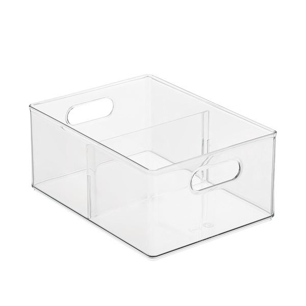 The Home Edit Divided All-Purpose Bin - Clear - 10" x 13-1/2" x 6"