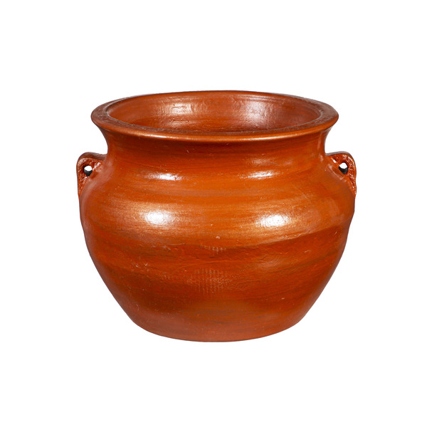 Style Selections 21.0-in W x 21.0-in L x 15.25-in H Brushed Bronze Clay Urn Indoor Planter