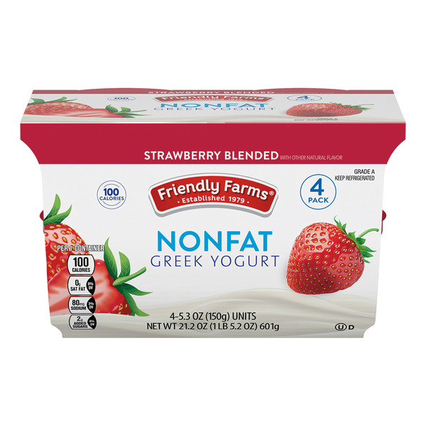 ALDI Friendly Farms Strawberry Cheesecake Greek 100 Calories Nonfat ...