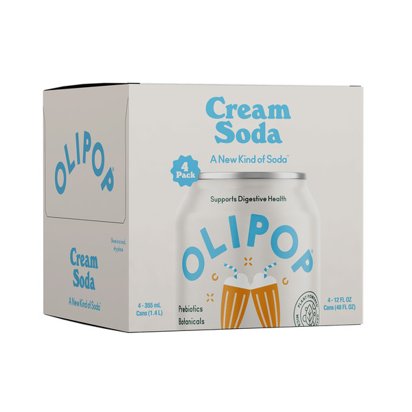 OLIPOP Prebiotic Soda, Cream Soda, Shelf Stable Same-Day Delivery