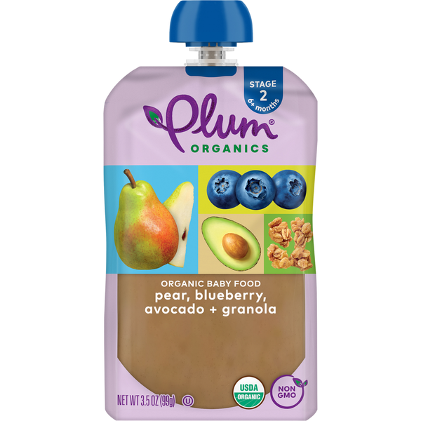 Plum Organics Stage Organic Baby Food Pear, Blueberry, Avocado