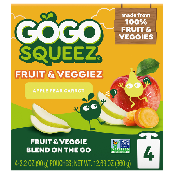 ヨ◯シー出品。　1/2 GoGo Squeez Fruit & VeggieZ No Sugar Added Apple Pear Carrot