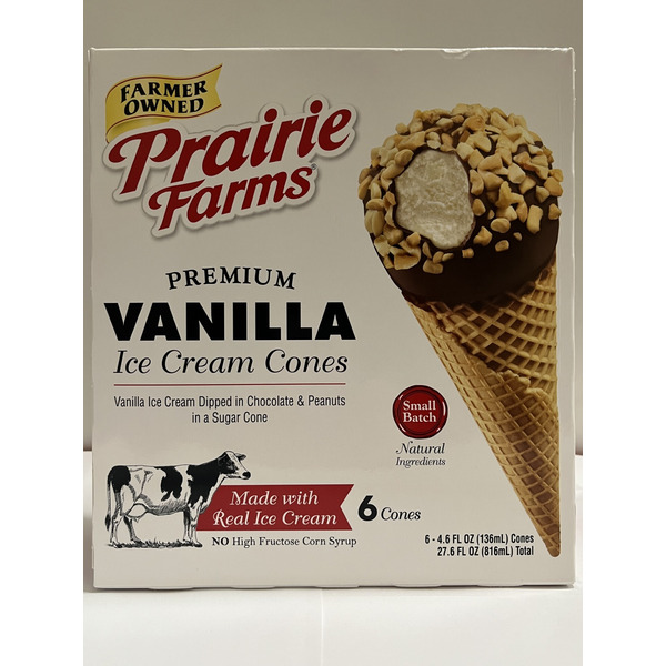 Prairie Farms Premium Vanilla Ice Cream Cones Same-Day Delivery or