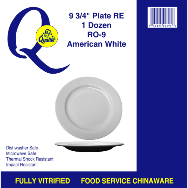 Qualite - 9.75 White Rolled Edged Plate - 1 Dz