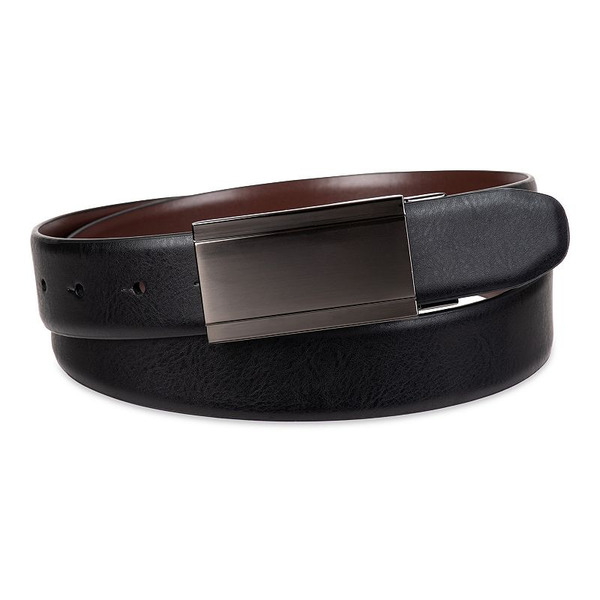 Sonoma Goods For Life Men's ® Two-In-One Reversible Modern Plaque Dress Belt, Size: Small, Black Brown