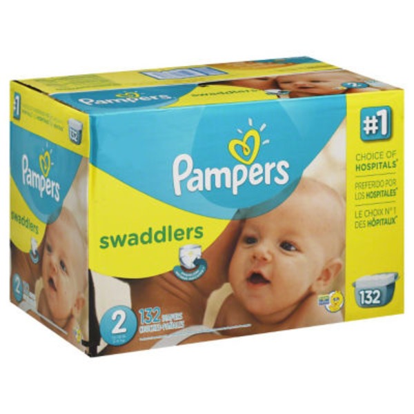 pampers swaddlers pampers swaddlers diapers size 2 132 count diapers pampers swaddlers size 2 132 count