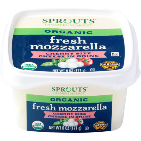 Sprouts Organic Fresh Mozzarella Cherry Size Cheese In Brine