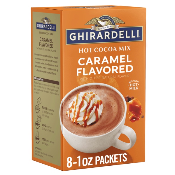 Ghirardelli Caramel Flavored Hot Cocoa Mix, 8-1 oz Packets Same