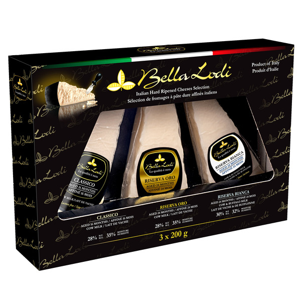 Bella Lodi Italian Hard Ripened Cheese Selection, 3 x 200 g