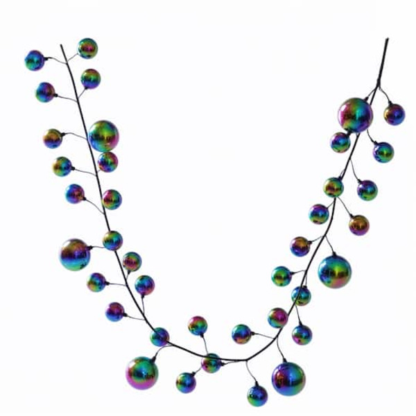 Ashland Iridescent Black Ball Ornament Garland