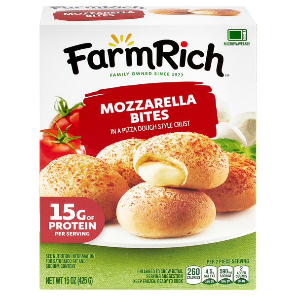Farm Rich Mozzarella Bites in a Pizza Dough Style Crust Same-Day