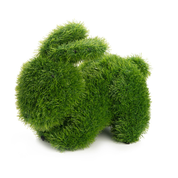 Naturae Decor 12-in H x 8.7-in W Green Rabbit Topiary Garden Statue