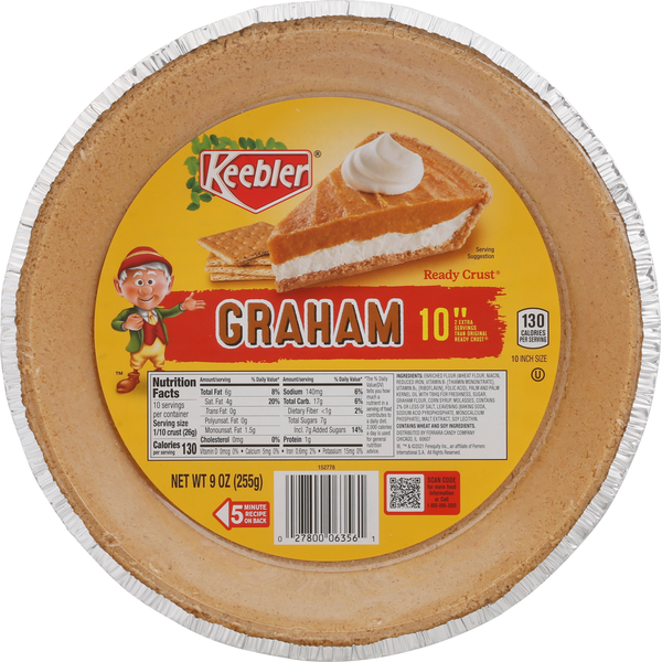 Keebler Pie Crust, Graham, 10 Inch