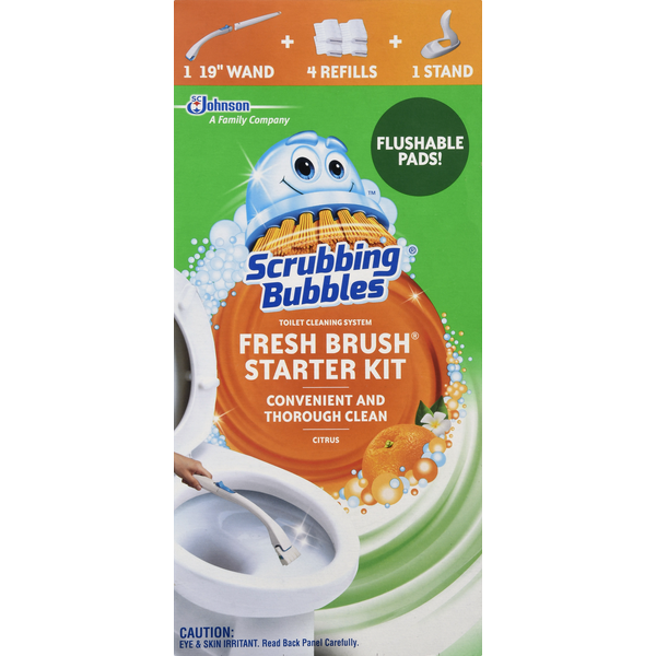Scrubbing Bubbles Fresh Brush Starter Kit, Citrus, Toilet Cleaning