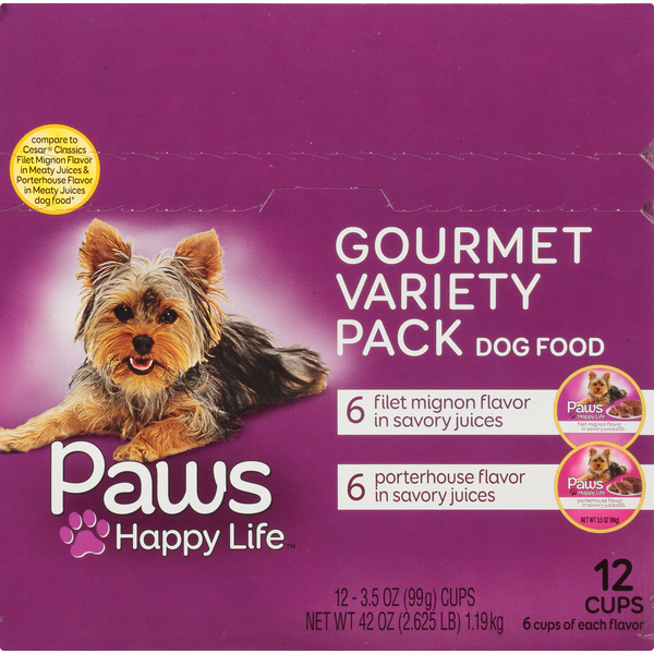 Paws Happy Life Dog Food, Gourmet Variety Pack (12 each) Instacart