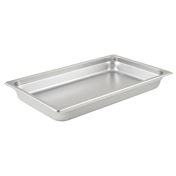 Winco - Anti-jam Steam Pan, Full-size, 2-1/2" deep, 25 Gauge, Stainless Steel, 20.88" x 12.88" x 2.5" - 1 Ct.