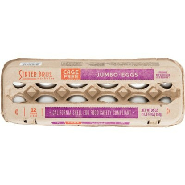 Stater Bros. Stater Bros. Markets Grade A Cage Free Jumbo Eggs SameDay