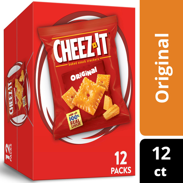Cheez-It Original Cheese Crackers, Baked Snack Crackers, 12 Count