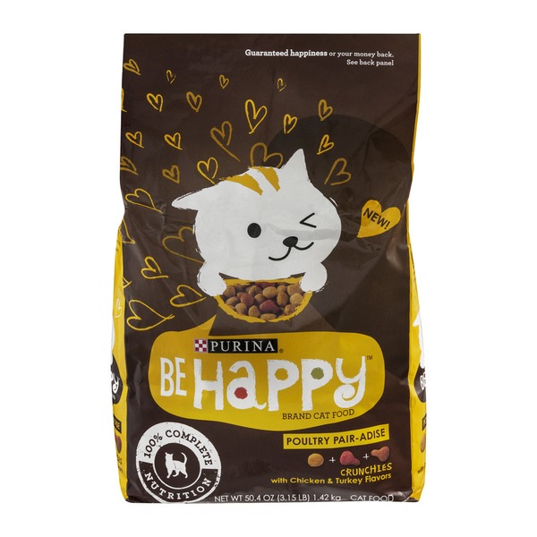 be happy purina be happy cat food poultry pair adise crunchies 50 4