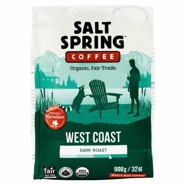 Salt Spring Coffee West Coast Organic Whole Bean Coffee