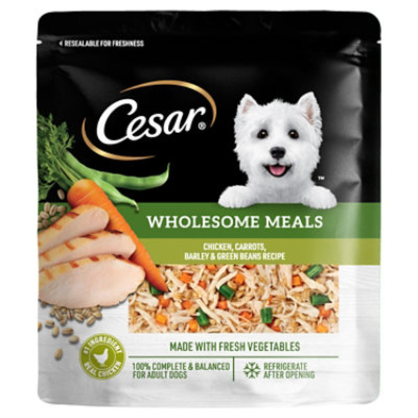 Cesar Wholesome Meals Adult Wet Dog Food, Chicken and Vegetables Recipe, 17.6 oz. Pouch