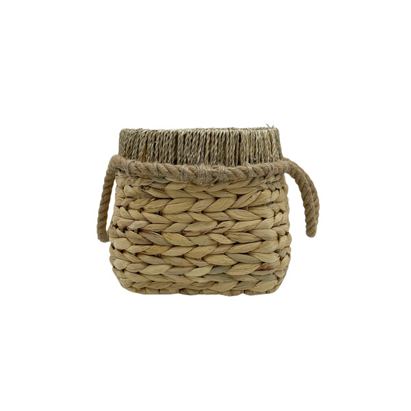 allen + roth 9.84-in W x 9.84-in L x 7.87-in H Brown Wicker Round Indoor Grow bag