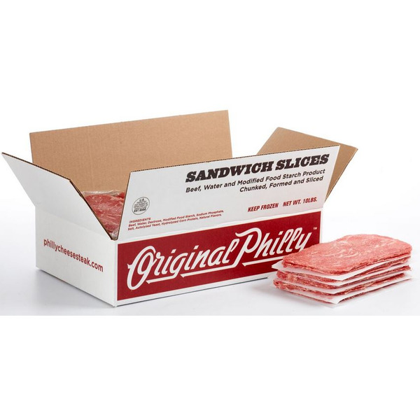 Frozen Original Philly - WOW Seasoned Beef Sandwich Slices, 4oz Portions - 10 lbs