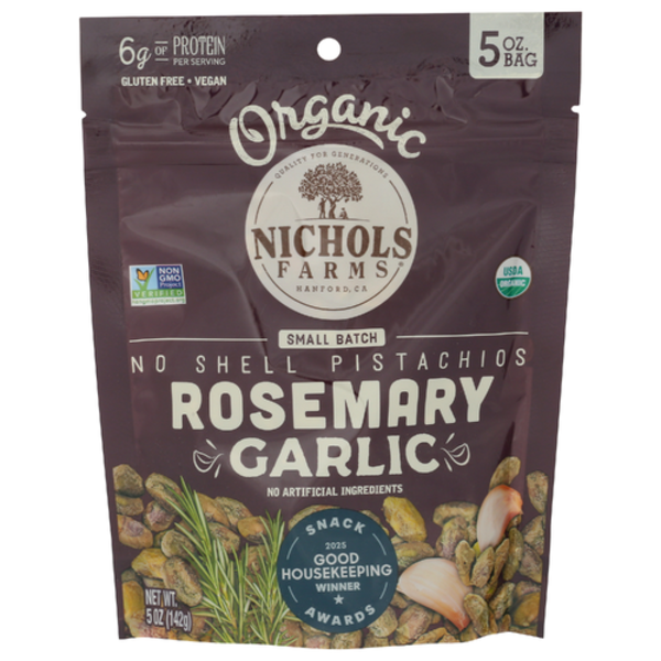 Nichols Farms Organic Rosemary Garlic Pistachios No Shells