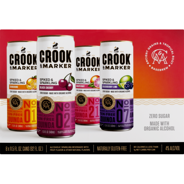 Crook & Marker Spiked & Sparkling Beverage Tangerine, Black Cherry