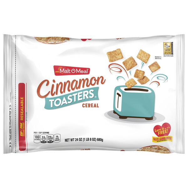 Malt-O-Meal Cinnamon Toasters Breakfast Cereal, Family Size Cereal Bag