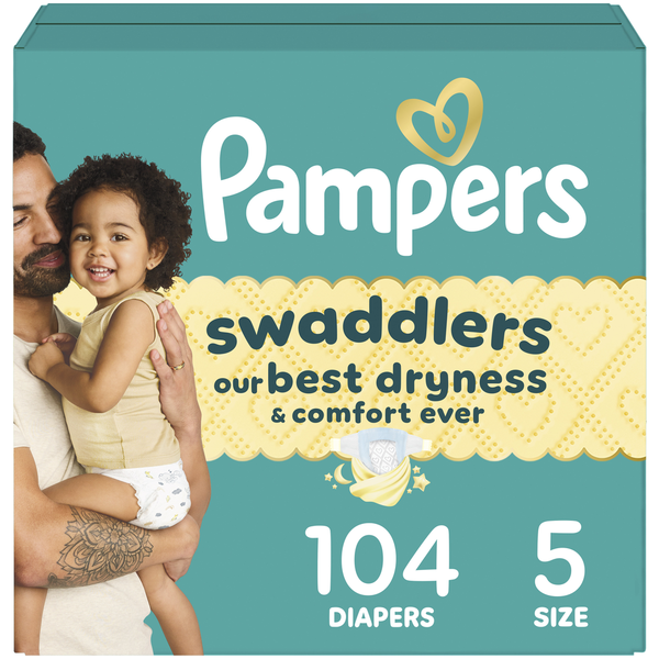 Pampers Swaddlers Disposable Diapers, Size 5, 104 Count - Limited Edition Design