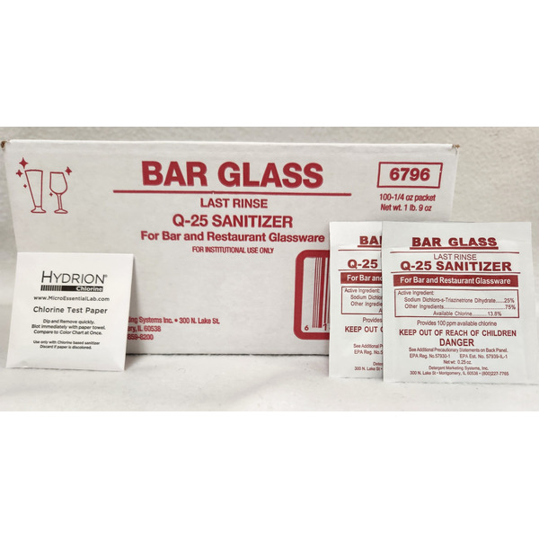 Bar Glass - Last Rinse Q-25 Sanitizer 100ct