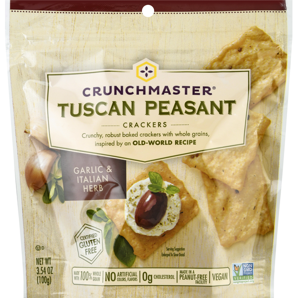 Crunchmaster Crackers, Tuscan Peasant, Garlic & Italian Herb (3.54 oz