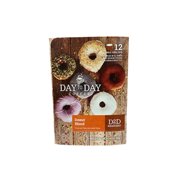 Day to Day Coffee, Medium Roast, Donut Blend, Single Serve Cups Same-Day  Delivery | Grocery Outlet