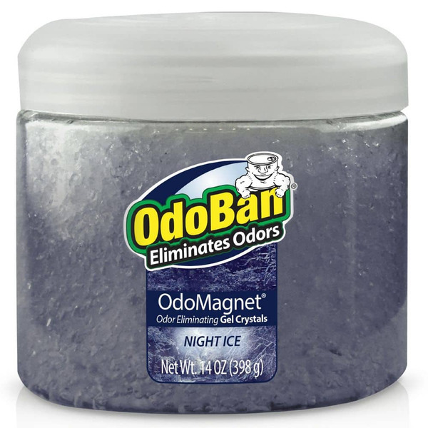 Odoban 14 Oz. Odomagnet Odor Removing Gel Crystals, Odor Absorber And Air Freshener With Odor Eliminator Gel, Night Ice