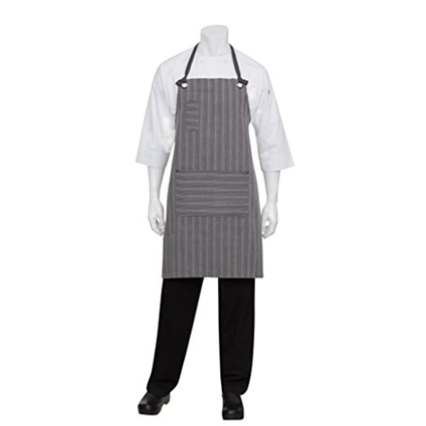 Brooklyn Bib Apron, 34"L x 30"W, charcoal/gray