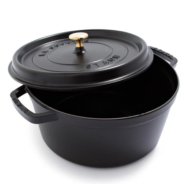 Staub Black 7 qt. Round Cocotte