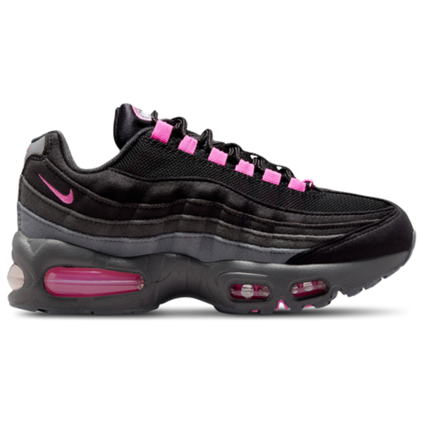 Nike Air Max 95 Boys' Grade School Running Shoes, Size 6.5 - Black/Playful Pink/Cool Gray