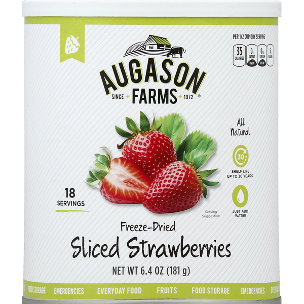 Augason Farms Strawberries, Freeze-Dried, Sliced Same-Day Delivery