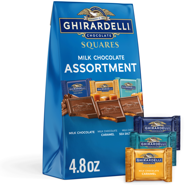 Ghirardelli Assorted Milk Chocolate SQUARES, Chocolate Assortment, 4.8 oz Bag