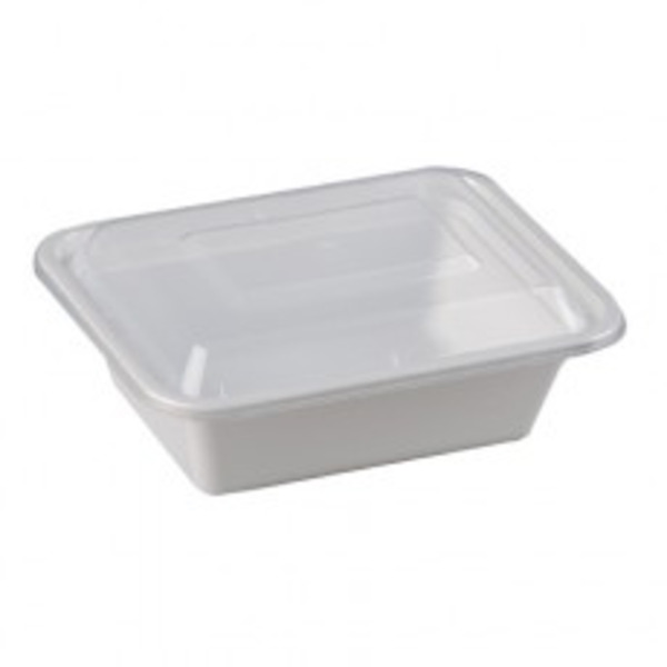 Kari-out- 7x5 White Deep Rectangular Microwaveable Container Combo - 150 ct