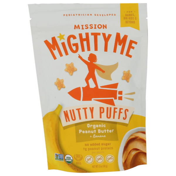 Mission Mighty Me Organic Peanut Butter + Banana Nutty Puffs